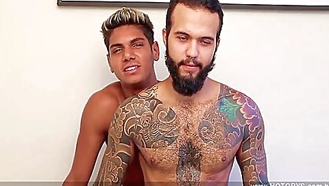 Tattooed Latino Barefucked By Younger Latino