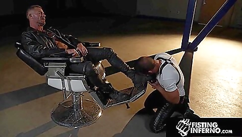 Hairy Man Barber Bred By Leather Stepdad - Tryp Bates, Greg Dixxon